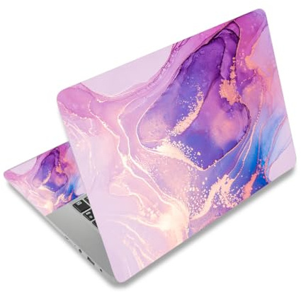 Pellicola adesiva per computer portatile da 11,6, 12, 13, 13,3, 14, 15, 15,4, 15,4, 15,6, in vinile, per notebook e netbook (2 protezioni per polso), rimovibile, riutilizzabile, effetto marmo