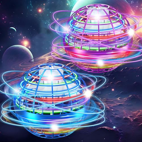 Junywell Flying Orb Ball Toy, Hover Hand Mini Drone Cosmic Globe, Fly Spinners for Kids Adults Indoor Outdoor Toys, Cool LED Lights Toys for 6 7 8 9 10+ Years Old Boys Girls Gift
