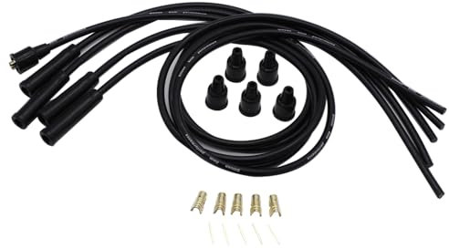 Universal Black 8mm High Performance Silicone Sparkplug leads HT Leads fits for 4 Cylinder Classic Cars