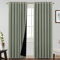 BellaHills 100% Blackout Curtains for Bedroom Thermal Insulated Blackout Curtain Heat and Full Light Blocking Eyelet Curtains for Living Room with Black Liner 2 Panels, 90 x 90 Inch, Light Sage