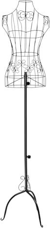 TESUGN Metall Schneiderpuppe Schneiderbüste Deko, Eisendraht Schaufensterpuppe Dekobüste Schneiderpuppe Damenbüste Kleiderständer Draht Torso, 140-160cm Höhenverstellbar Kleiderpuppe Schaufensterpuppe