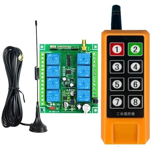 315/433MHZ DC 12V 24V 36V 8 canales RF inalámbrico sistema de control remoto transmisor receptor potencia universal industrial 20-200m (1RF)