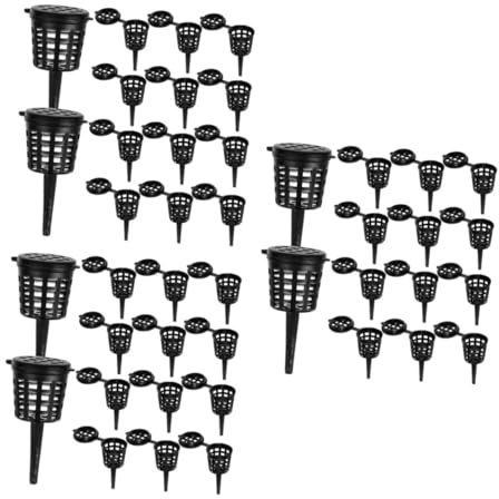 Toddmomy 3 Ensembles Panier D'engrais Aquarium Paniers À Engrais Avec Couvercle Engrais Végétal Récipient Paniers D'engrais De Bonsaï Plantes Alimentation Corbeille Poste Noir 50 Pièces * 3