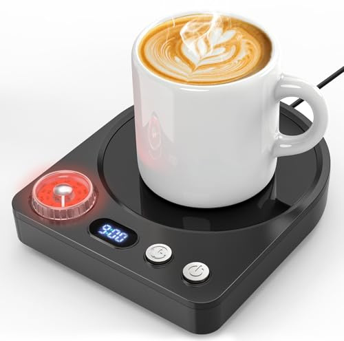 Coanto Mug Warmer, Coffee Mug Warmer for office, Cup Warmer with 9 Temperature Settings, 0.5-9H Timer, Drink Warmer for Desk, Tea, Milk, Portable Beverage Warmer (Excluding Cup), Black