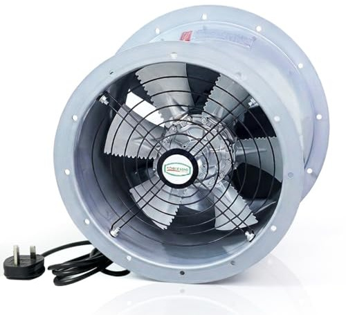 Canopy Axial Fan 300mm (12) – High Airflow 2900m³/h, 370W Copper Motor, 191Pa Pressure, IP54 – Workshop & Kitchen Extractor
