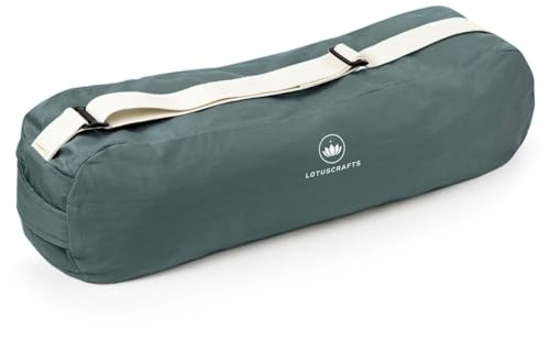 Lotuscrafts Borsa per yoga in cotone biologico, modello Pune, per tappetini yoga e accessori, equosolidale ed ecologica, certificata GOTS