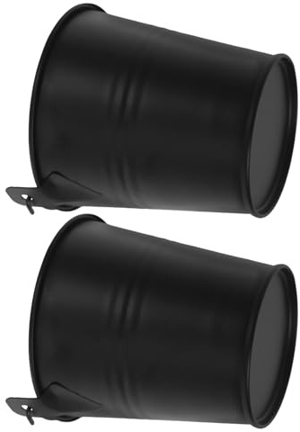 NIYANGLE Secchio per Grasso e Olio da Griglia in Metallo Riutilizzabile, Accessorio Barbecue da Esterno Compatto 7,7x7,5x5,6 Cm, 2 Pezzi per Raccolta Grasso e Pulizia Barbecue in Picnic
