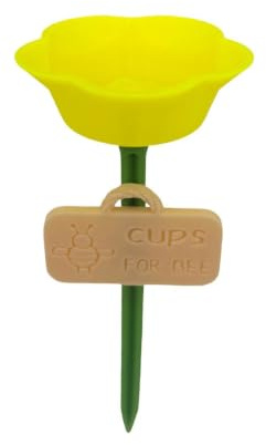 Station d'eau pour abeilles avec piquet - Décoration extérieure anti-fuite | Distributeur de nourriture pour abeilles pour extérieur, cour, pelouse, terrasse, chemin, parterre surélevée, trottoir, ferme