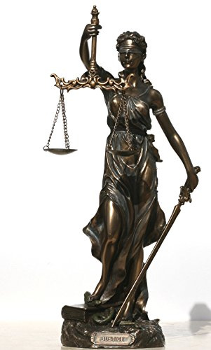 Figura de la diosa de la justicia Themis Lady Justica estatua escultura acabado bronce 30 cm