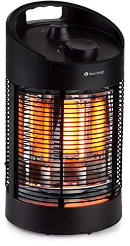 Klarstein Stufa Elettrica Basso Consumo, Colonnina per Interno/Esterno 700W, Termosifone Pannello Radiante Infrarossi, Stufetta con Oscillazione 360°, IPX4, No CO2