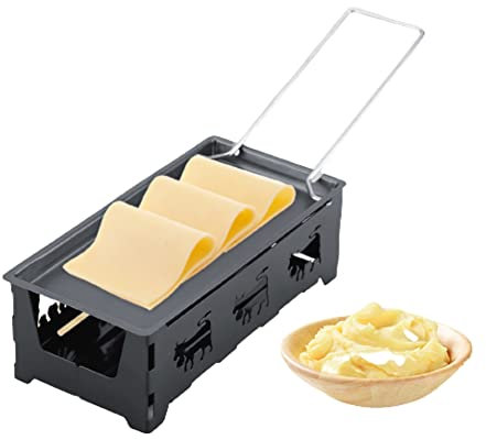 AYNEFY Parrilla de fusor de queso para raclette, antiadherente, fundidor de queso y raclette, bandeja para hornear queso para cocina en el hogar