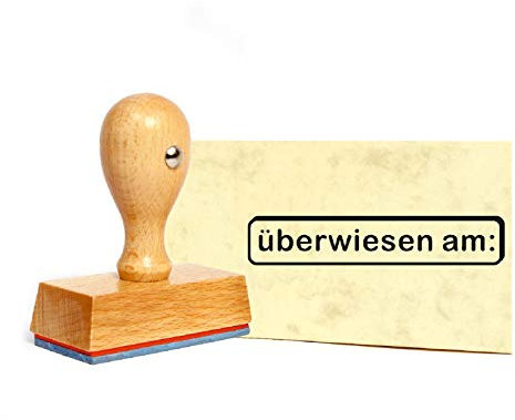 Stempel Überwiesen am - Holzstempel - 49 x 9 mm