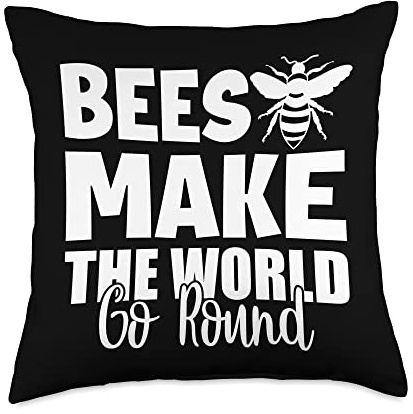 Funny Bee Themed Gift Beekeeper Clothing Gifts Art Men Women Beekeeping Honeybee Beehive Lover Throw Pillow, 18x18, Multicolor