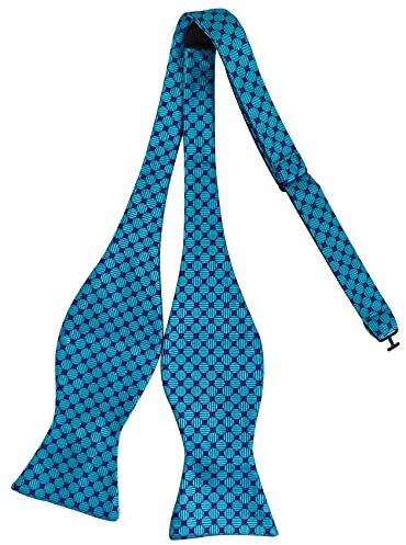 AUSUAYA Herrfluga, klassisk fluga självbindemedel för män kostym & skjorta & smoking män bow tie for boy DE-M-S-B8, Sjöblå tuppentritt, En Storlek