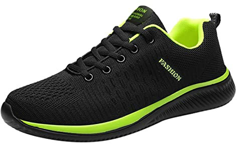 Nidddiv Schuhe Damen Neon Schnürung atmungsaktive Sport-Runen-Paare im freien Männer Woemen Mesh für Frauen Flache Schuhe Für Damen Elegant (Green, 39)