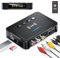 Beedove Trasmettitore Bluetooth, Adattatore Ricevitore Trasmettitore Bluetooth 5.0 3 in 1, Trasmettitore FM con Cavo RCA/AUX, Adattatore Audio Wireless per Sistema Stereo/TV/PC/Cuffie/Altoparlanti