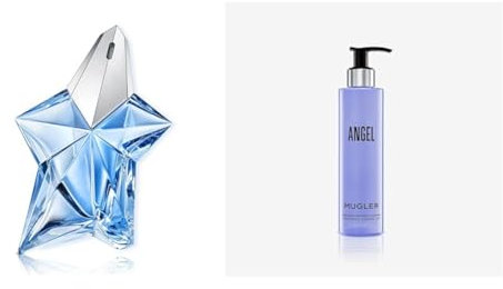 MUGLER Angel Eau de Parfum, Perfume para Mujer, Aroma Gourmand con Notas de Ámbar, Fragancia Fascinante, Recargable, 100 ml + MUGLER, Angel, Gel de Ducha Perfumado, 200 ml