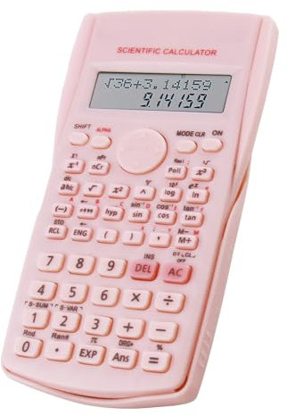 Cncedi Taschenrechner, Technisch-Wissenschaftlich, Rosa, 240 Berechnungsfunktionen, Dual-Linien-Display, HD-Großbildschirm, Batteriebetrieben (2 AAA), Ideal für Schüler und Ingenieure