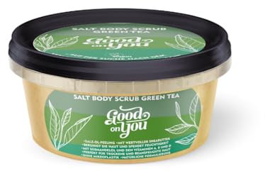 Good on you - Green Tea Body Scrub - Salz Öl Peeling für trockene und beanspruchte Haut - Körper Peeling - Sauna - Hand - Duschpeeling - 5er Pack