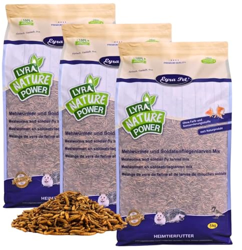 Lyra Pet® 15 kg mélange de vers de Farine & Larves de Mouche Soldat séchés