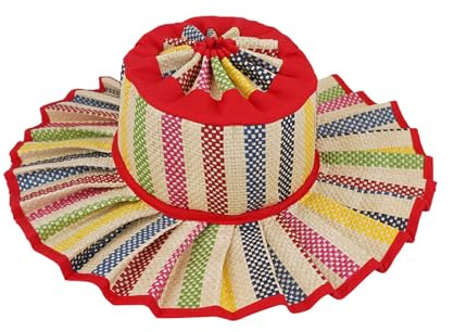 Générique Chapeau De Paille Femme À Large Bord Plissé Protection Solaire Décontracté Élégant Respirant Vacances Plage Jardin Voyage Été Accessoire Mode Quotidien Style Estival