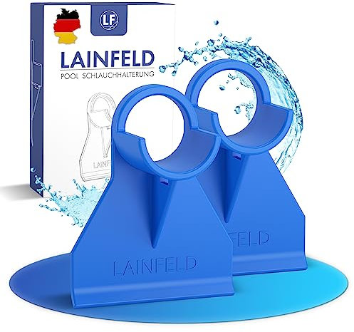 LAINFELD 2x Pool Schlauchhalterung | 26-38 mm | Pool Schlauchhalter als Knickschutz | Rohrhalter für Absperrventil Poolschlauchhalter Halterung