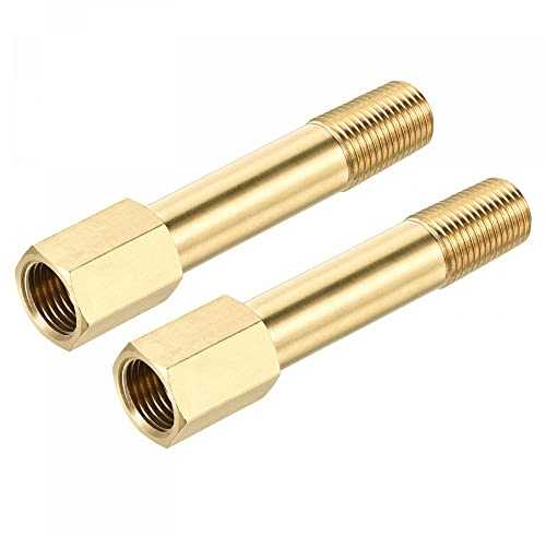sourcing map Brass Pipe Fitting G1/4 Female to Male Thread 75mm Length 2Pcs | Adapter Extension Connector,Hex Pipe Coupling