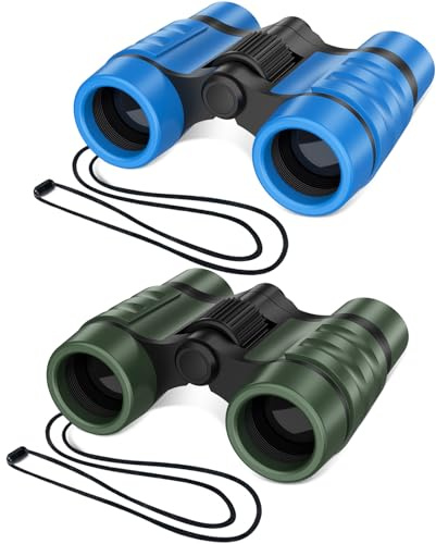 ESSENSON Binoculars for Kids Toys Gifts for Age 3-12 Years Old Boys Girls Kids Telescope Outdoor Toys for Sports and Outside Play Hiking, Bird Watching, Travel, Camping, Birthday Presents (Set of 2)
