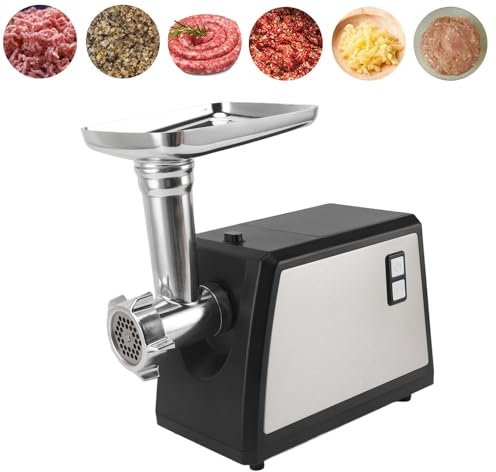 POYHKFD Picadora de Carne, Picadora de Carne Eléctrica 3500W, Picadora de Carne Máquina para Hacer Salchichas de Alta Velocidad Y Servicio Pesado, Picadora de Carne de Acero Inoxidable con 2 Placas Pi