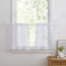 PONY DANCE Scheibengardinen Modern Fenstergardinen 2er Set B 60 x H 45 cm Stores Gardinen Weiß Transparent Vorhang mit Stangedurchzug Bistrogardine Küche Kurzgardinen für Kleine Fenster