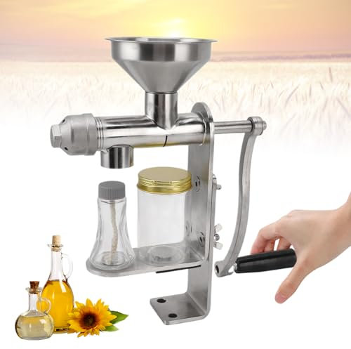 Pressa per Olio Manuale,Estrattore per Olio a Caldo Freddo in Acciaio Inossidabile,Pressa per Olio Commerciale ad Alta resa in Olio, Pressa per Olio di Arachidi per Semi di Lino, Arachidi,Sesamo