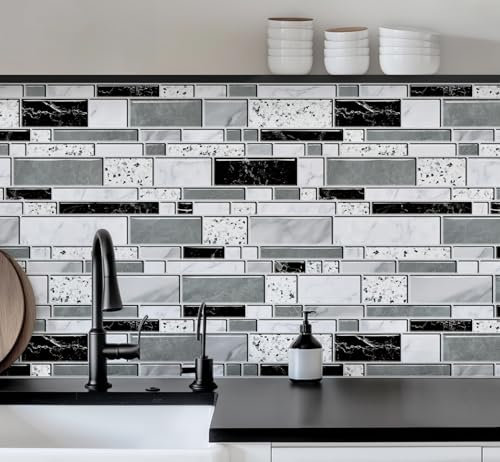 WENMER Küchentapete zum Abziehen und Aufkleben, Backsplash-Tapete für Küche, Backsplash-Tapete für Badezimmer, wasserdicht, selbstklebendes Küchenfliesen-Kontaktpapier für Arbeitsplatte, 45 x 199,9 cm