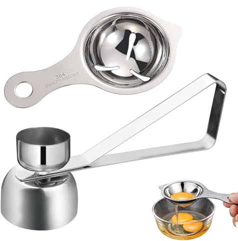 Tagliauovo, Taglierina per Uova in Acciaio Inossidabile Taglierina per Guscio D'uovo in Acciaio Inox Rimozione Morbida per Uova Sode Apriscatole per la Colazione in Cucina Cottura di Dolci (Stile 2)