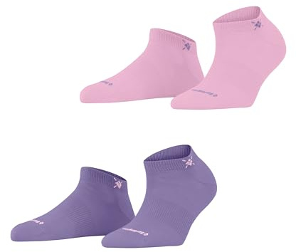 Burlington Everyday Sneaker Multipack W Sn cotone bassi tinta unita confezione di 2 paia, Calzini corti Donna, Viola Lilac 6925, 36-41