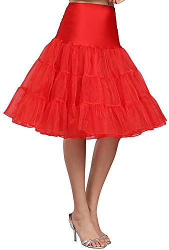 Kumeng Women's 50s Vintage Petticoat Half Slip Tutu Underskirt 25.59 Crinoline Rockabilly