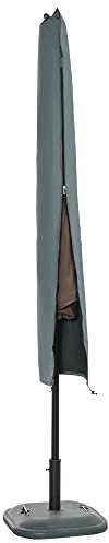 Outsunny Parasol Cover, Cantilever Umbrella Cover for 2-3.5 m Parasols, 420D Oxford Fabric Banana Umbrella Protector with Zipper for Outdoor Garden, Patio, Grey