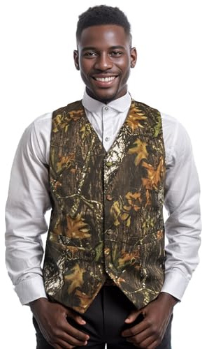 GSQWAHS Men's Camo Vest - XL Dark Black CAMO VEST