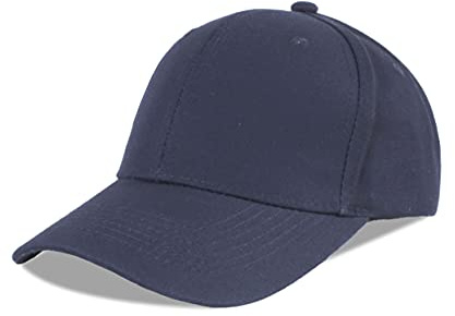 LANGZHEN Cotton Outdoor Toddler Girls Boys Plain Baseball Cap Baby Infant Structured Adjustable Hat for Kids Sun Hat (M-Navy)