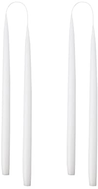 Kunstindustrien® Tapered Candles, Made in Denmark, 42 Colours Available, Dripless & Smokeless Dinner Candles, Solid Candles Long Burning 15 Hours, Unscented Candle Gift Set, 4pcs. 2.2 x 35cm (White)