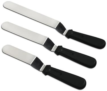3 piezas Juego paletas acodadas acero inoxidable, Paleta en ángulo para tartas, accesorios para tartas, utensilios de repostería, espátula para tartas, separador de tartas, Paletas para untar tartas