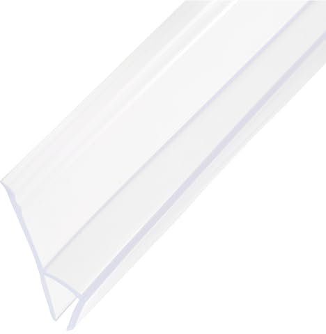 Sourcing Map Shower Door Side Seal, WidenH-Type Silicone Frameless Glass Door Seal Strip, 1/4 Glass, 130 Long, Clear