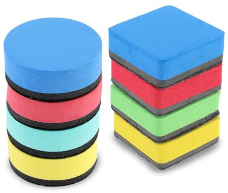 8 Stück Trocken Abwischbare Radiergummis Kleine Whiteboard-Filzwischer Pads Bunter Tafel Radierer Whiteboard-Reiniger Marker für Büro Präsentation Klassenzimmer Glas Zuhause Lehrer Schüler