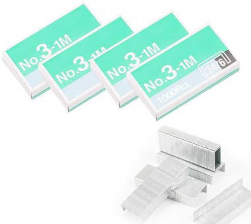 Eupneicu Agrafes 24/6, Agrafeuses De Bureau, Capacité 25 Feuilles, Emballage 1000 Pièces [ 4 Unités]
