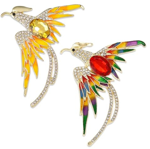 UDNFHL 2 Piezas De Broche De Fénix, Accesorios Elees para Damas, Broche Creativo, Broche Revestido De Diamantes, Adorno De Ropa.