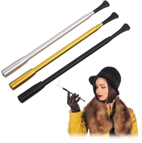 3 Pcs Extendable Cigarette Holder Stick,Long Cigarette Holder for Women,Detachable for Cleaning,Functional as Cigarette Filters,1920S Dress Up Accessories