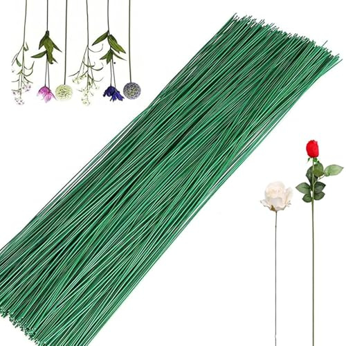 WUWYOUWL Floristenband, Blumendraht Floristik Kreppband Floristikdraht Grün Steckdraht, Blumenstieldraht für Wrapping Blumensträuße und floralen Handwerken (100)
