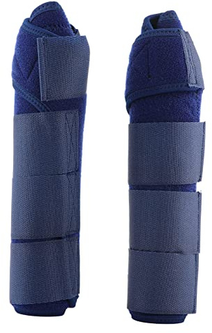 Hästskena stövlar |Justerbar Benskydd Stöd Wrap |Andningsbar och elastisk ridutrustning |Minskar svullnad/lugnar muskler |4 kardborreband, 5 färger (Dark Blue)