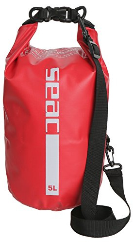 SEAC Dry Bag, wasserdichte Tasche Ideal für Tauchen, Bootfahren und Reisen, 20 lt, rot