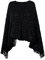 MyBeautyworld24 Damen Poncho mit U Boot Ausschnitt in Dreiecksform Cape Strick Pullover Kuscheliger Überwurf Farbe schwarz