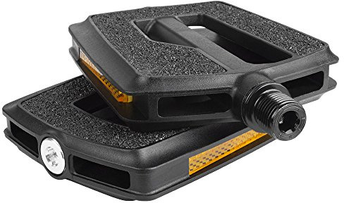 BV Bike Pedals with Replaceable Pins | Flat, Lightweight & Durable Bicycle Pedals with Great Grip | Made of Alloy Steel & Plastic - Ideal for BMX, Dirt Jumper, Hybrid Bikes & as MTB | Adult Fit